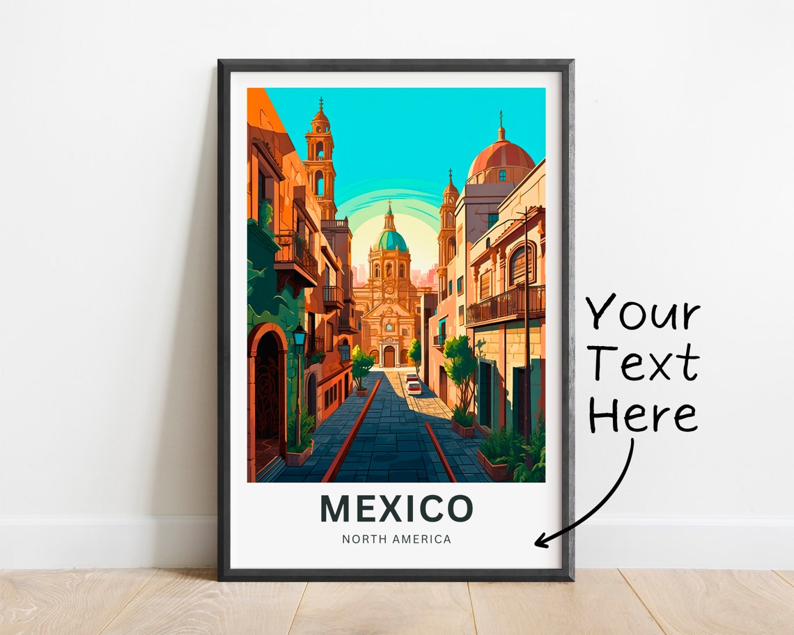 Mexico Travel Print Mexico Poster North America Wall Art Framed Present Gift North America Present - Image 2
