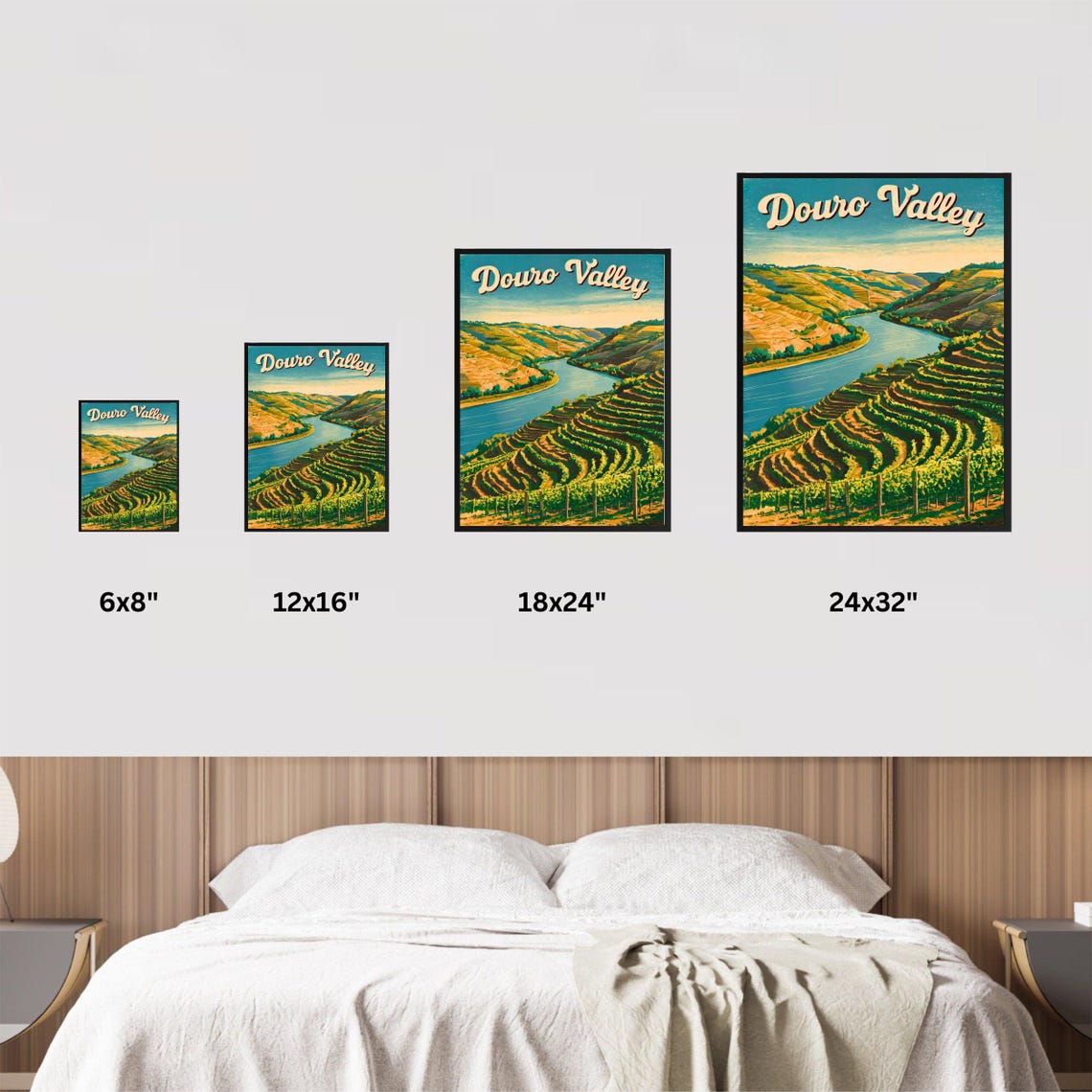 Douro Valley Portugal Vintage River Poster Terraced Vineyard Hills Art - Image 2