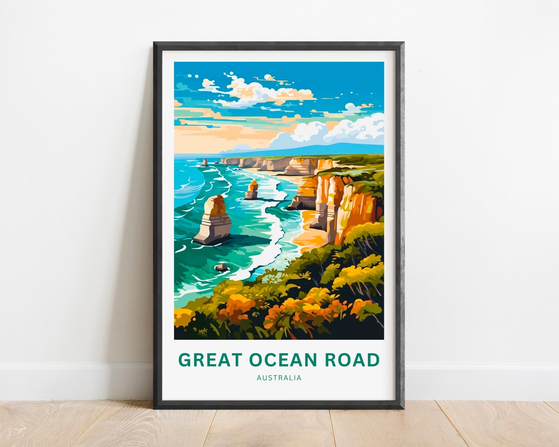 Great Ocean Road Australia Twelve Apostles Cliffs Travel Poster
