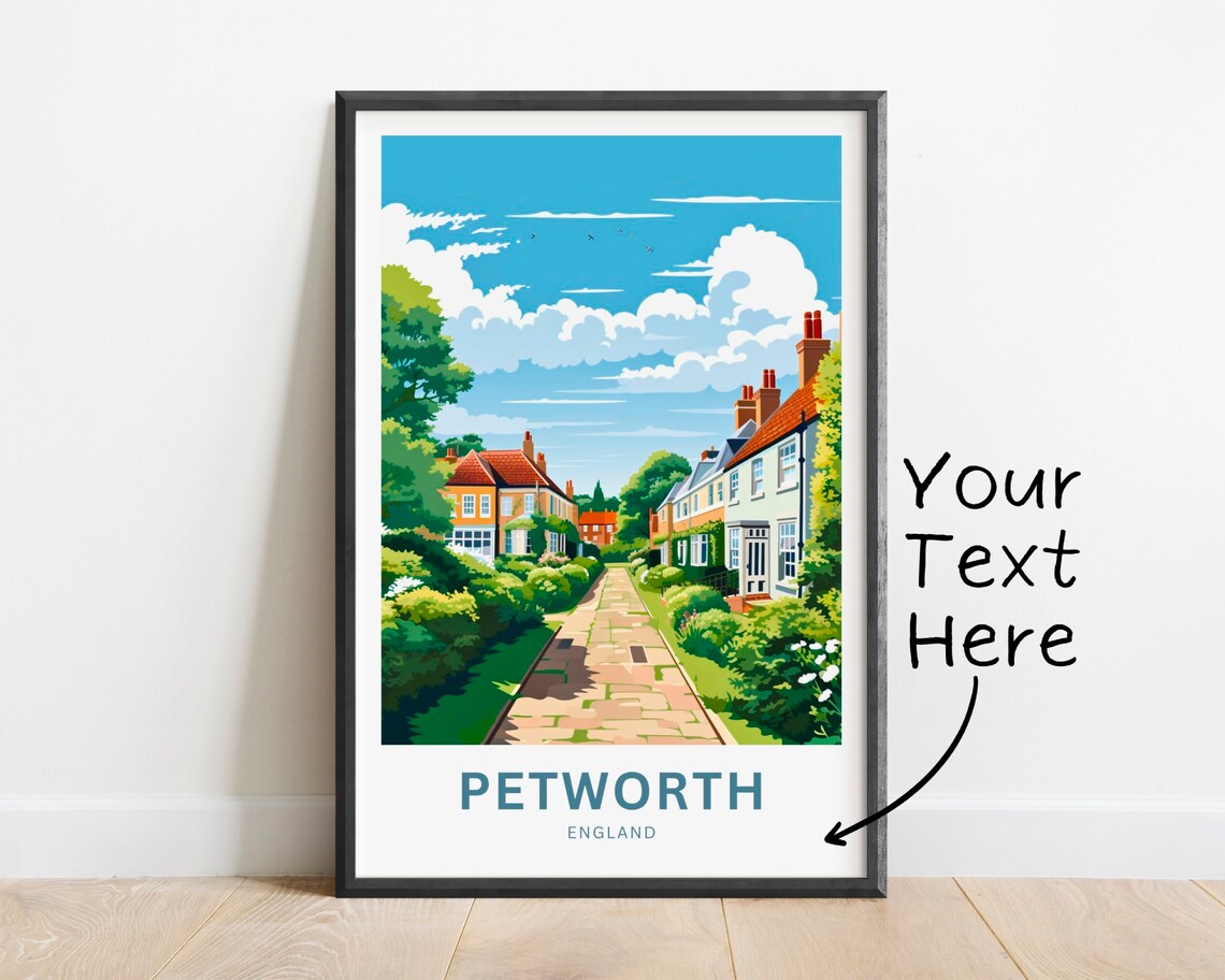 Petworth England Cobblestone Lane Flower Gardens Village Poster