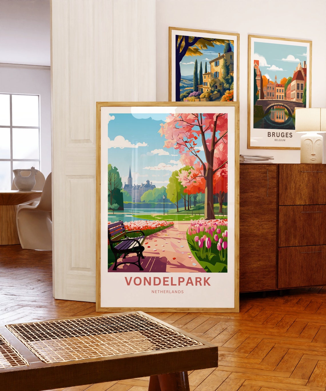 Vondelpark Netherlands Tulip Garden Spring Custom Travel Poster - Image 5