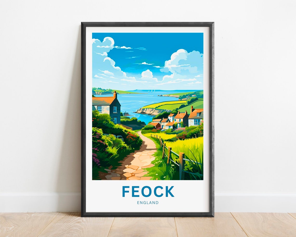 Feock Cornwall England Coastal Village Harbor View Travel Poster