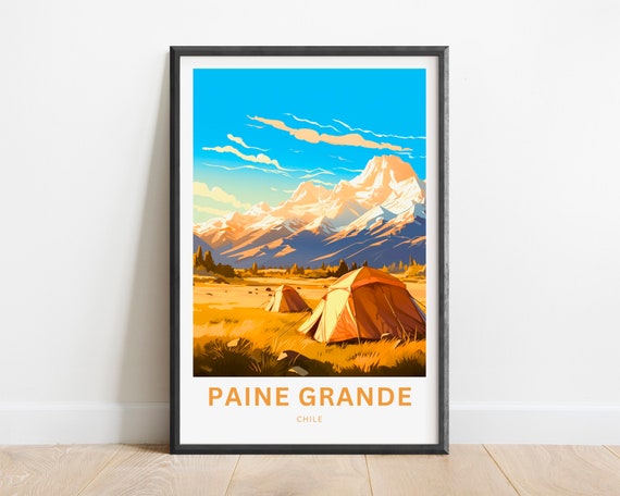 Paine Grande Travel Print Grannde Poster Torres Del Wall Art Framed Present Gift Chile
