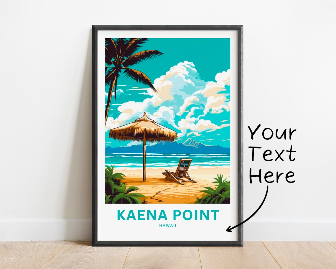 Kaena Point Hawaii Relaxing Thatched Umbrella Beach Chair Poster
