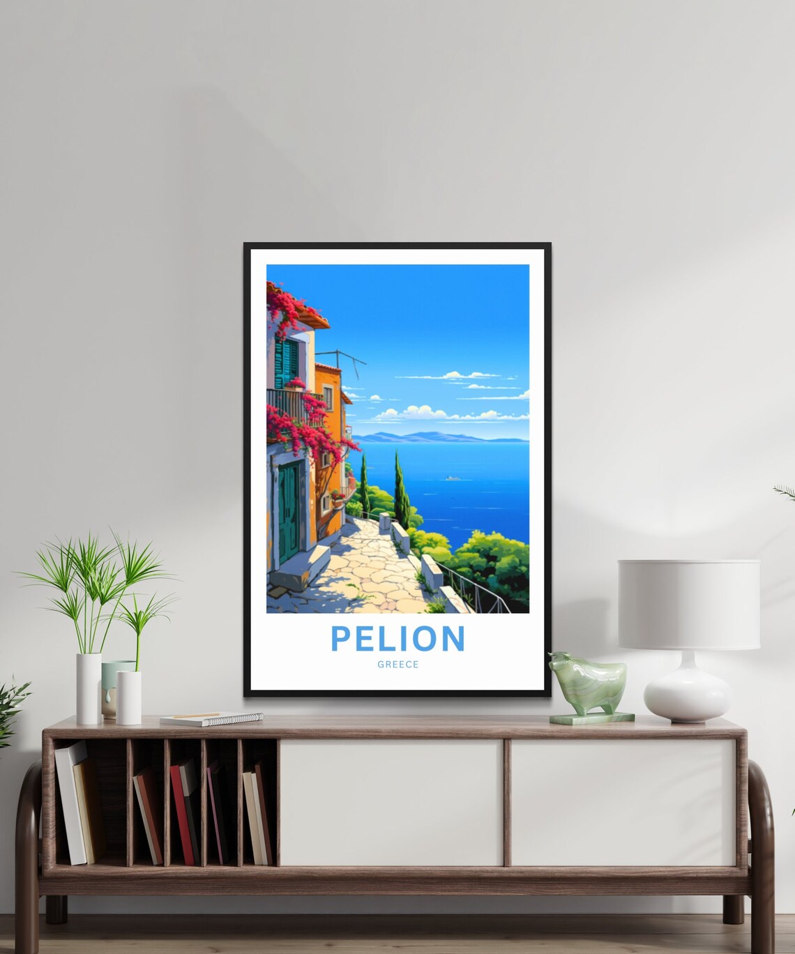 Pelion Greece Seaside Village Path Travel Poster Aegean Coast Decor - Image 2