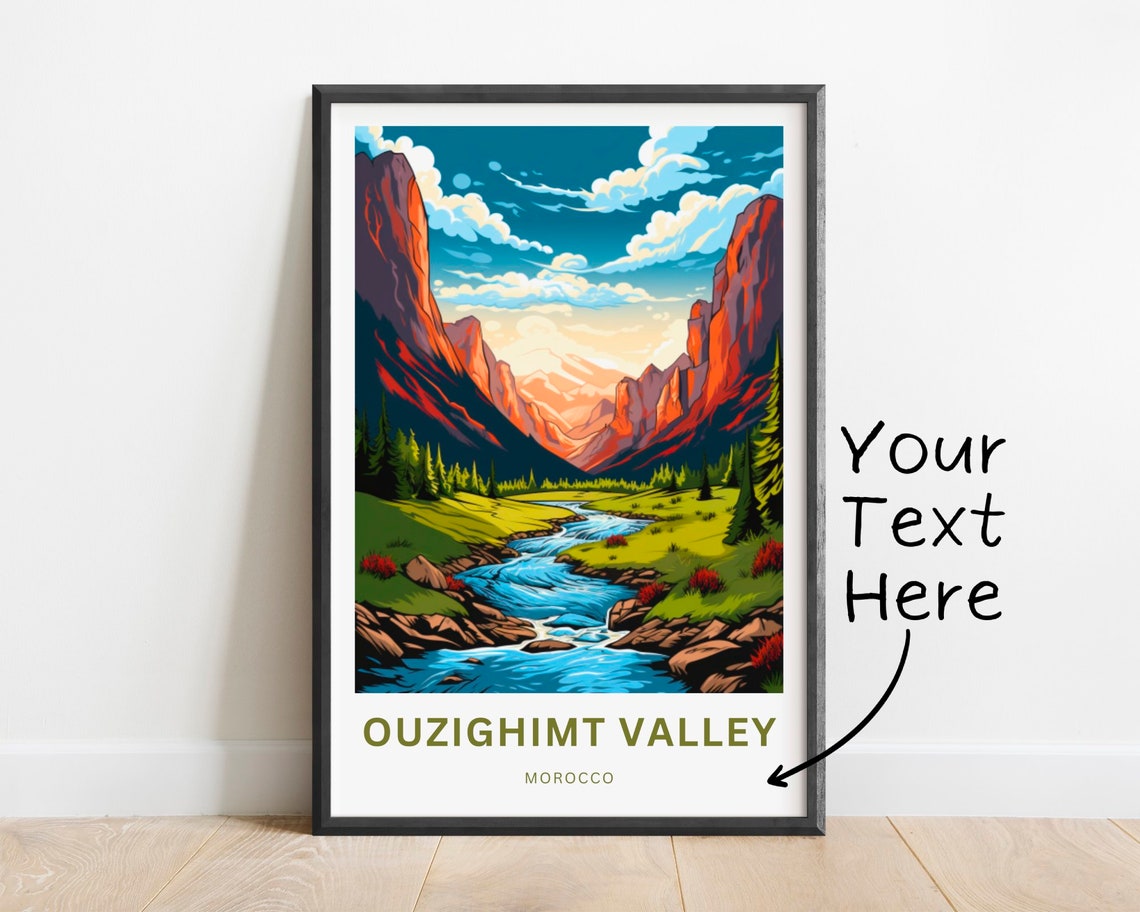 Personalized Ouzighimt Valley Morocco Canyon River Custom Poster
