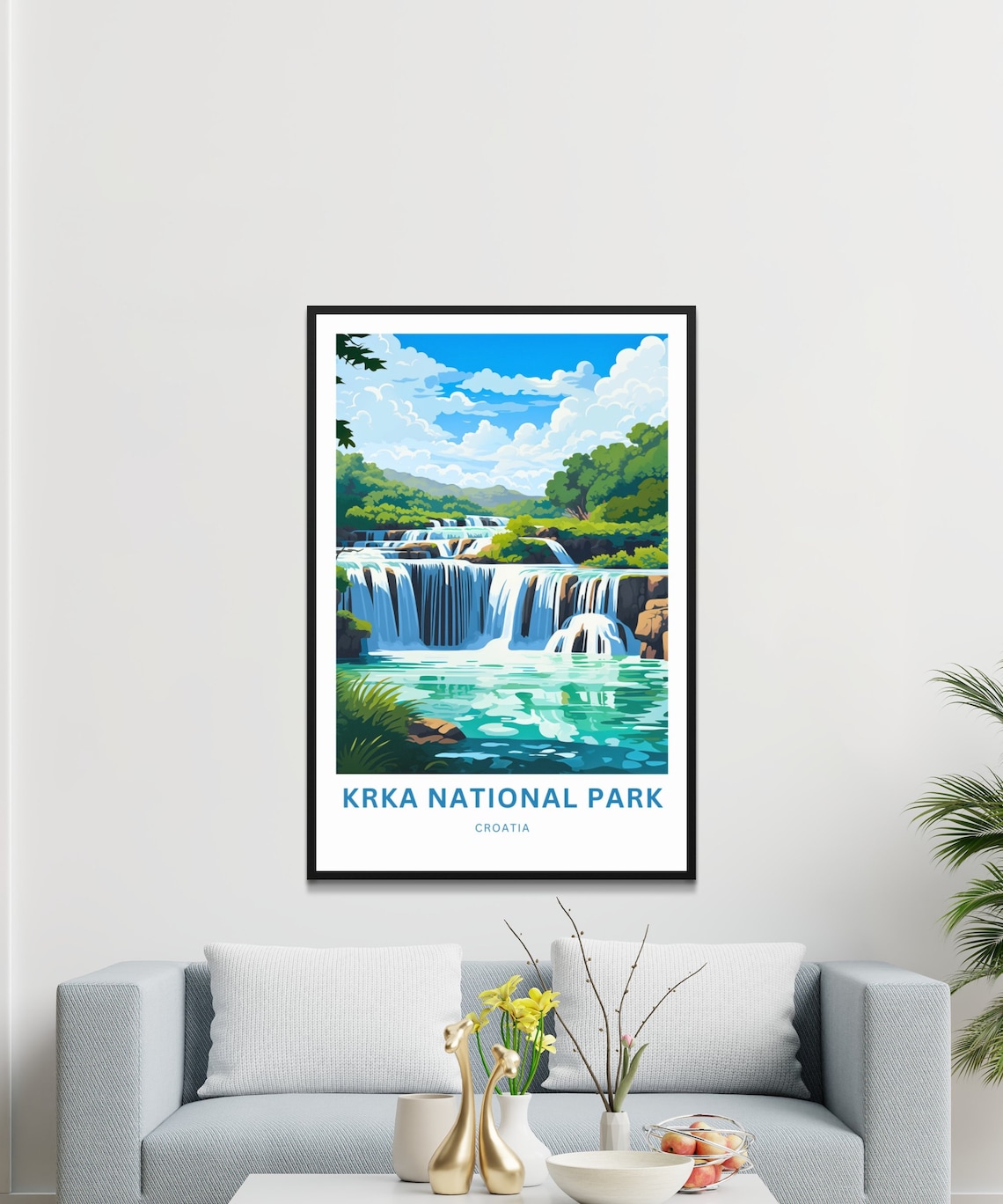 Personalized Krka National Park Croatia Waterfalls Travel Poster - Image 3