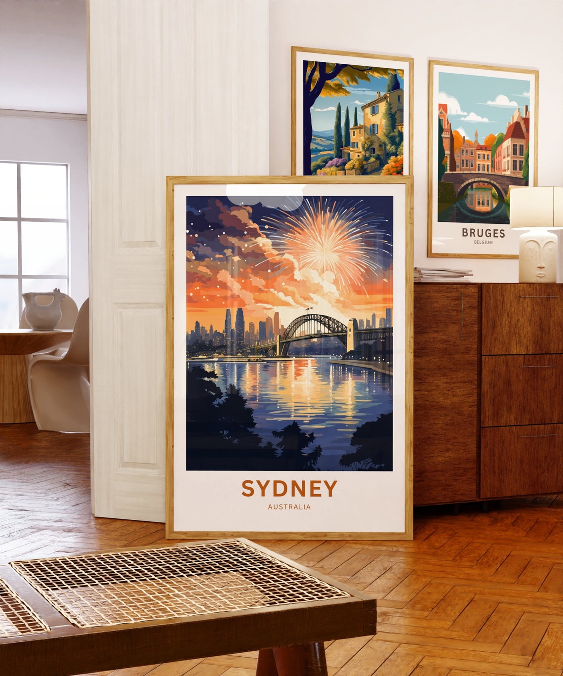 Sydney Australia Harbour Bridge Night Fireworks Display Travel Poster - Image 5