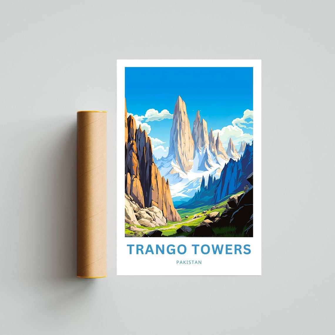 Personalized Trango Towers Pakistan Granite Peaks Custom Travel Poster - Image 2