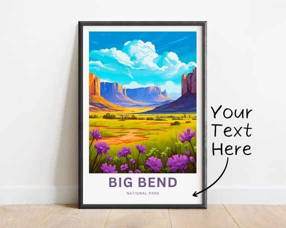 Personalized Big Bend National Park Mesa Valley Custom Text Poster