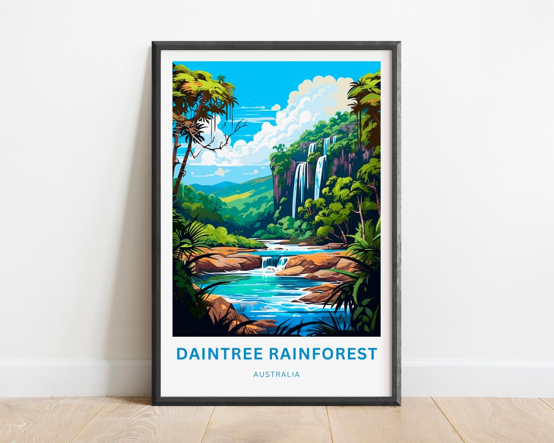 Daintree Rainforest Australia Waterfall Pool Lagoon Travel Poster
