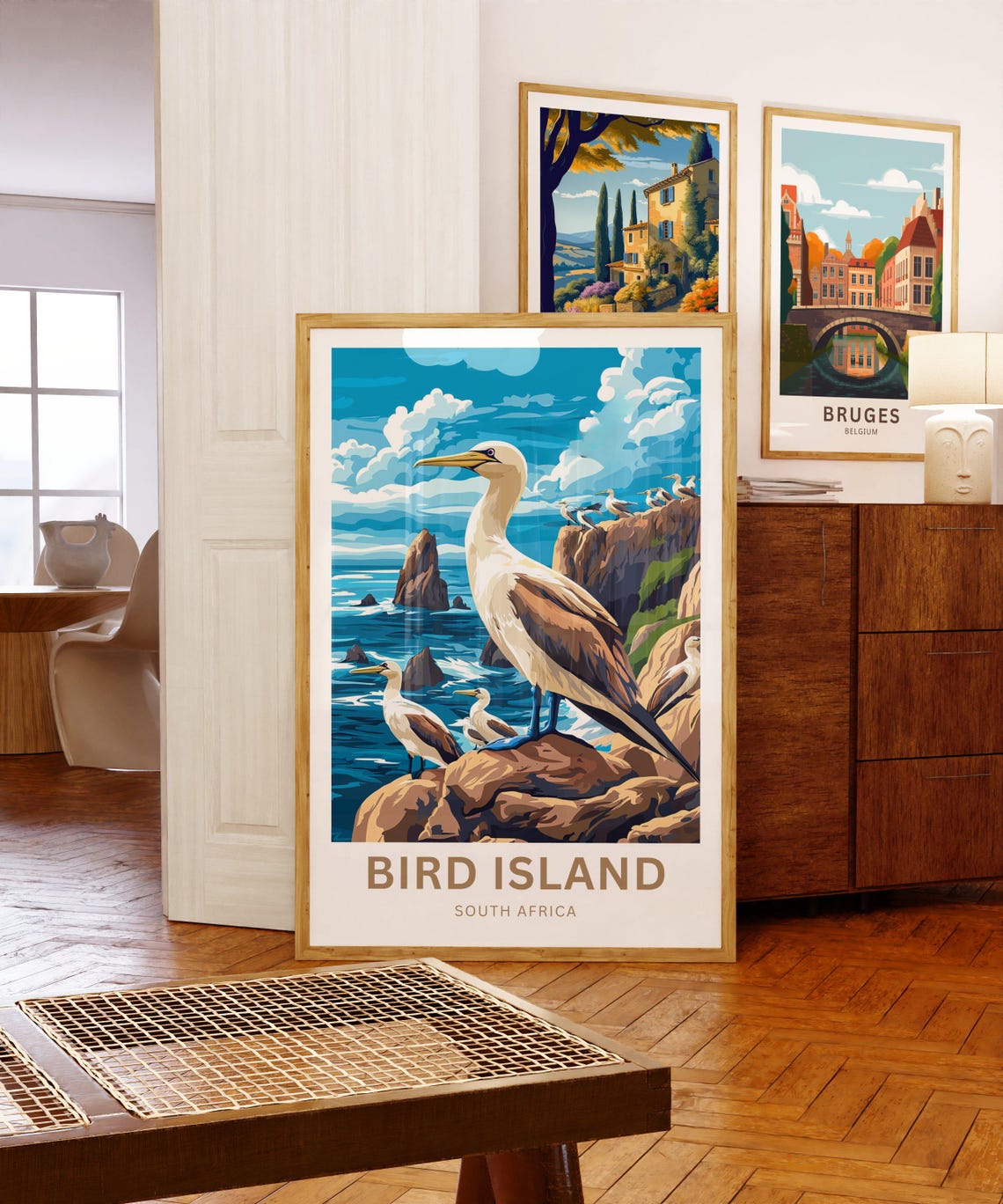Bird Island South Africa Seabirds Ocean Cliffs Travel Poster - Image 5