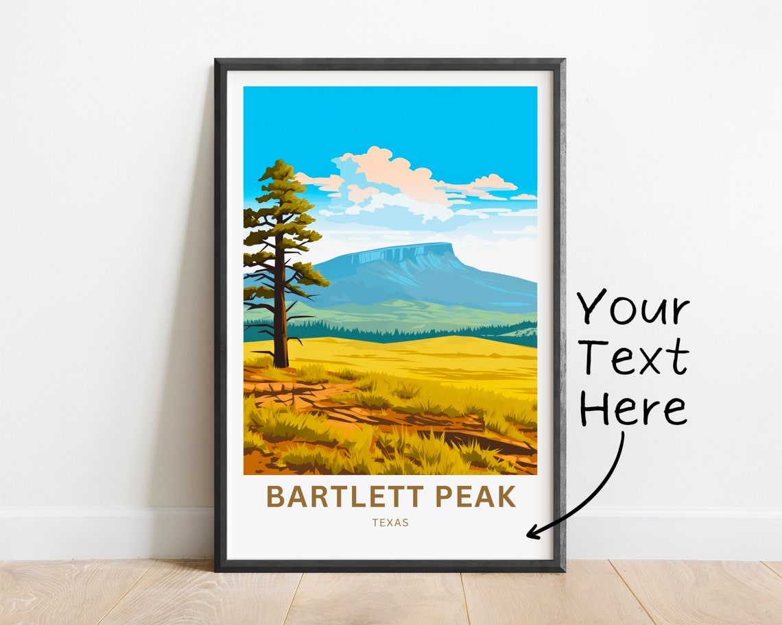 Personalized Bartlett Peak Texas Mesa Pine Custom Travel Poster