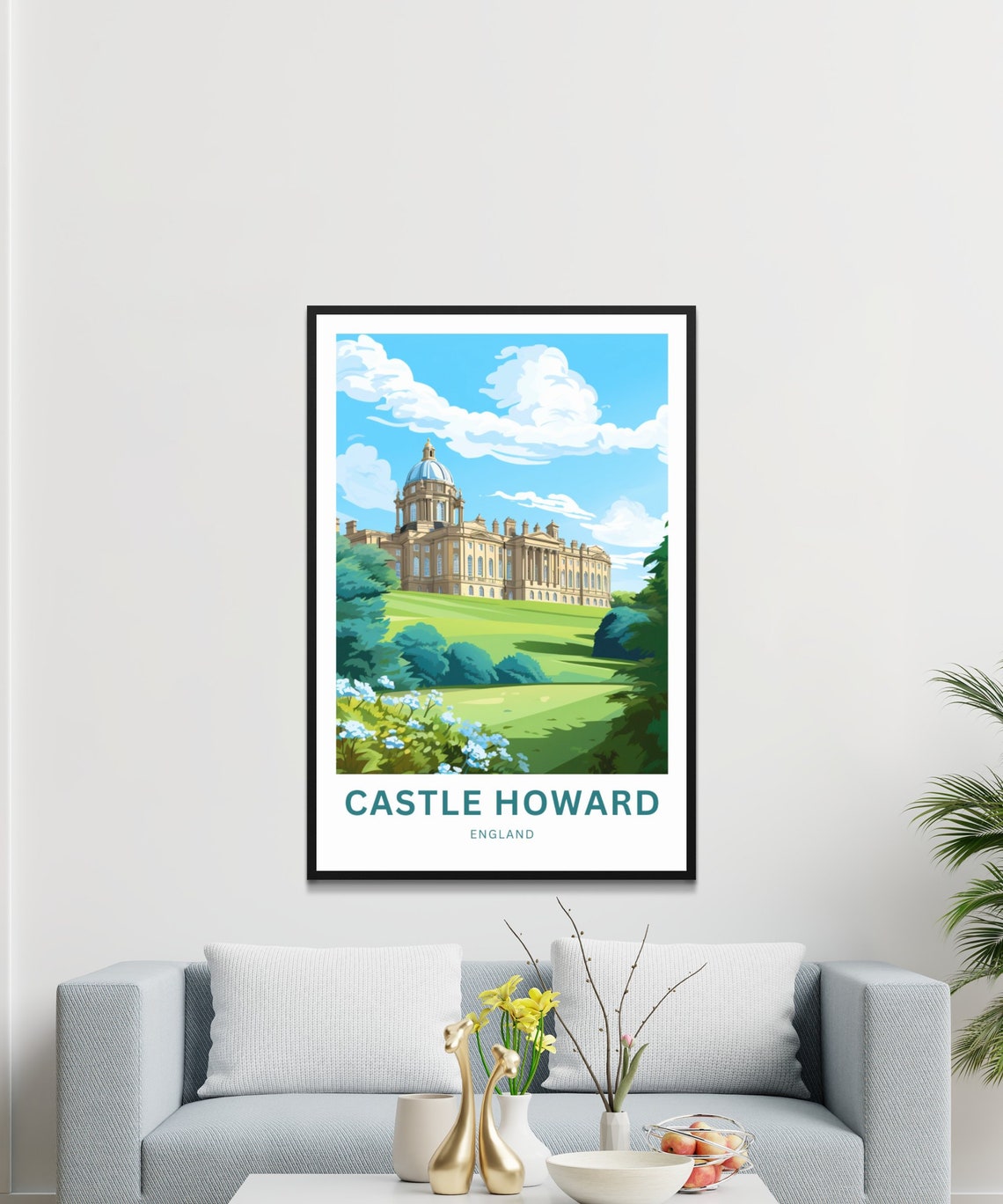 Castle Howard England Stately Home Vintage Travel Poster Lawn View - Image 3