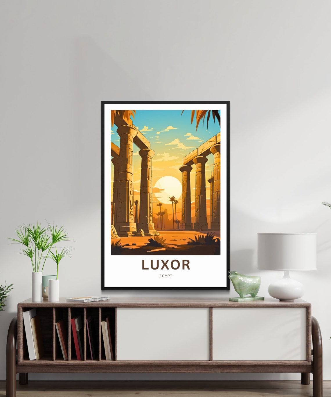 Luxor Travel Print Luxor Poster Egypt Wall Art Framed Present Gift Egypt Present Egypt Decor Custom Text Personalized - Image 2