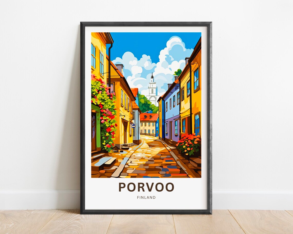 Porvoo Travel Poster, Finland Wall Art Gift