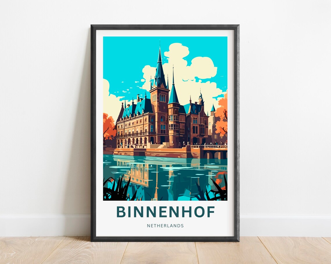Binnenhof Netherlands Historic Castle on the Water View Poster