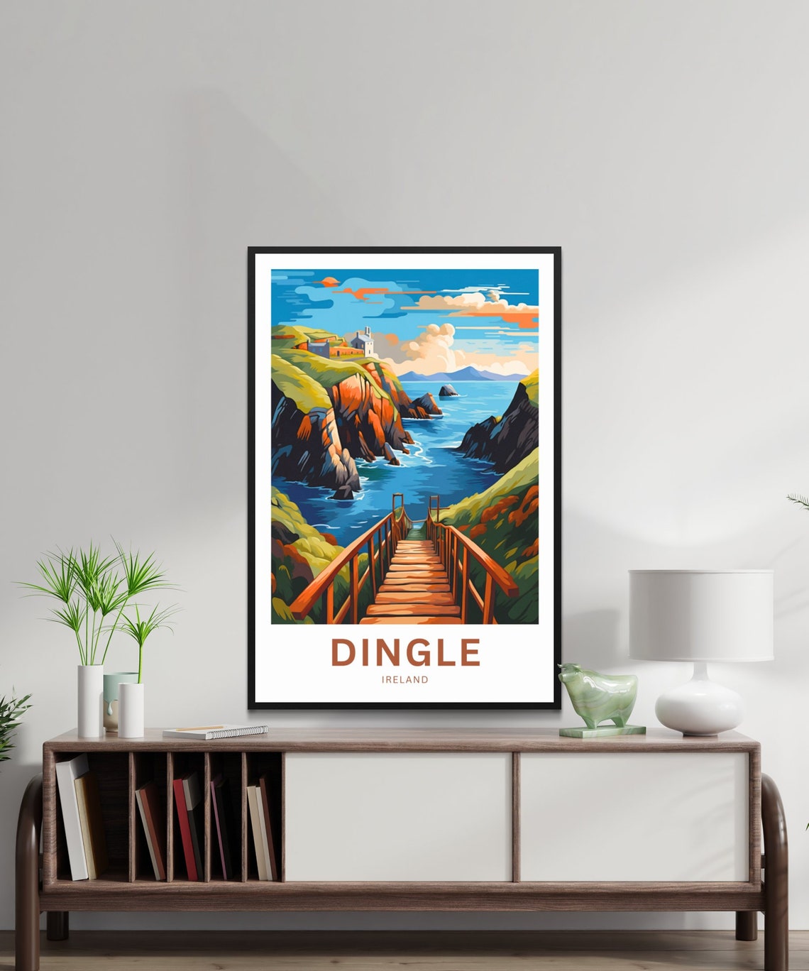 Dingle Ireland Coastal Cliffs Boardwalk Personalized Travel Poster - Image 2