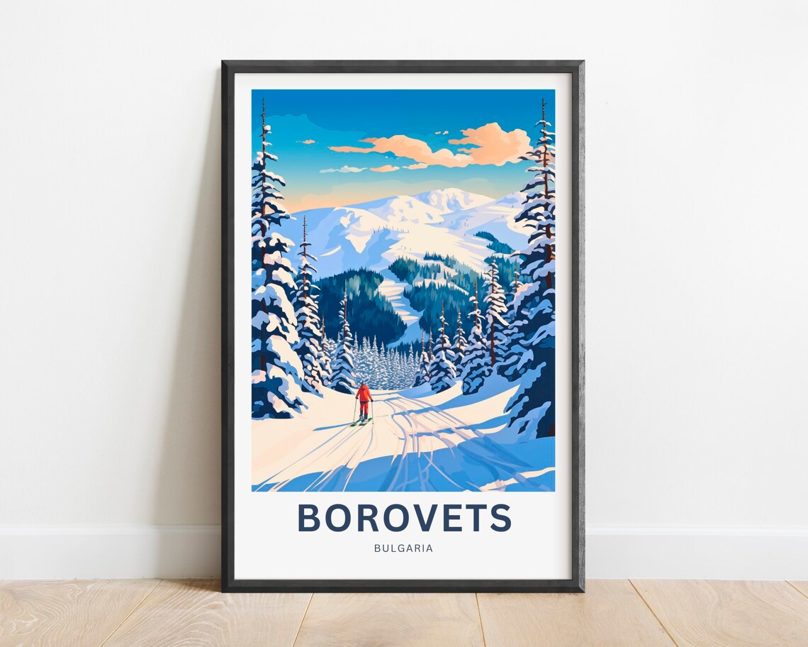 Borovets Ski Resort Bulgaria Travel Poster Art Print
