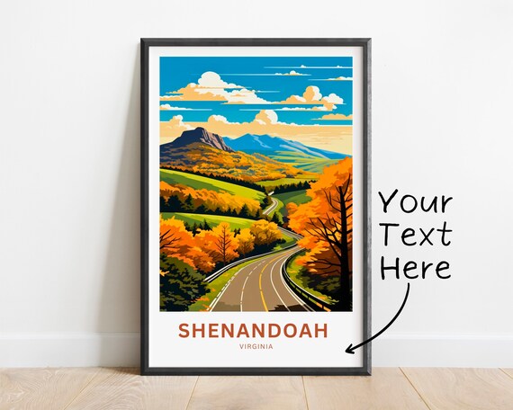 Shenandoah Virginia Personalized Autumn Hillside Drive Poster