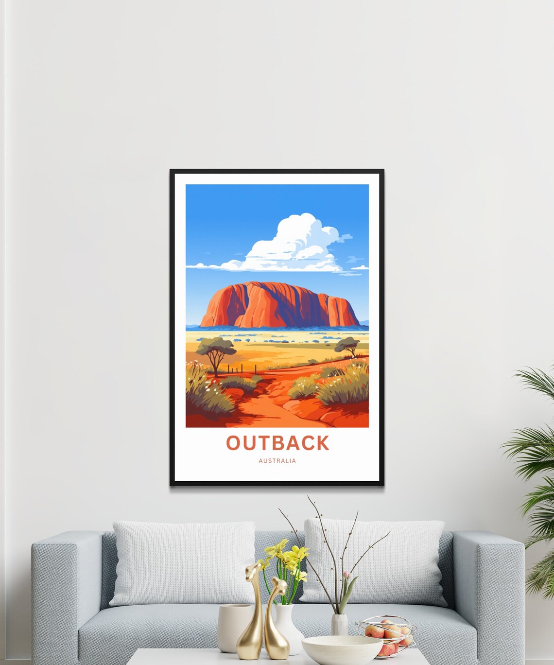 Australian Outback Uluru Red Rock Desert Sunset Travel Poster - Image 3