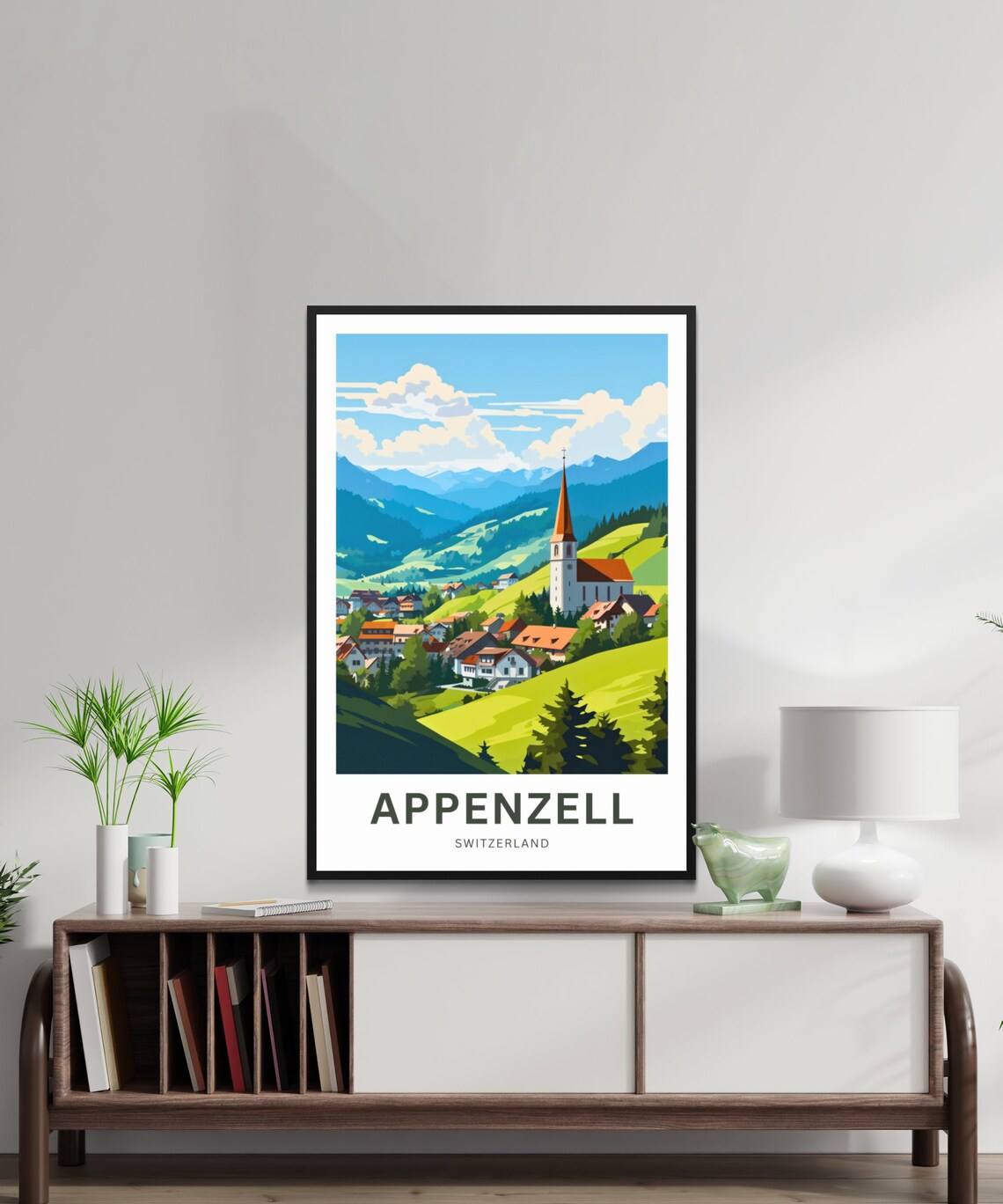 Appenzell Switzerland Village Church Alpine Valley Travel Poster - Image 2
