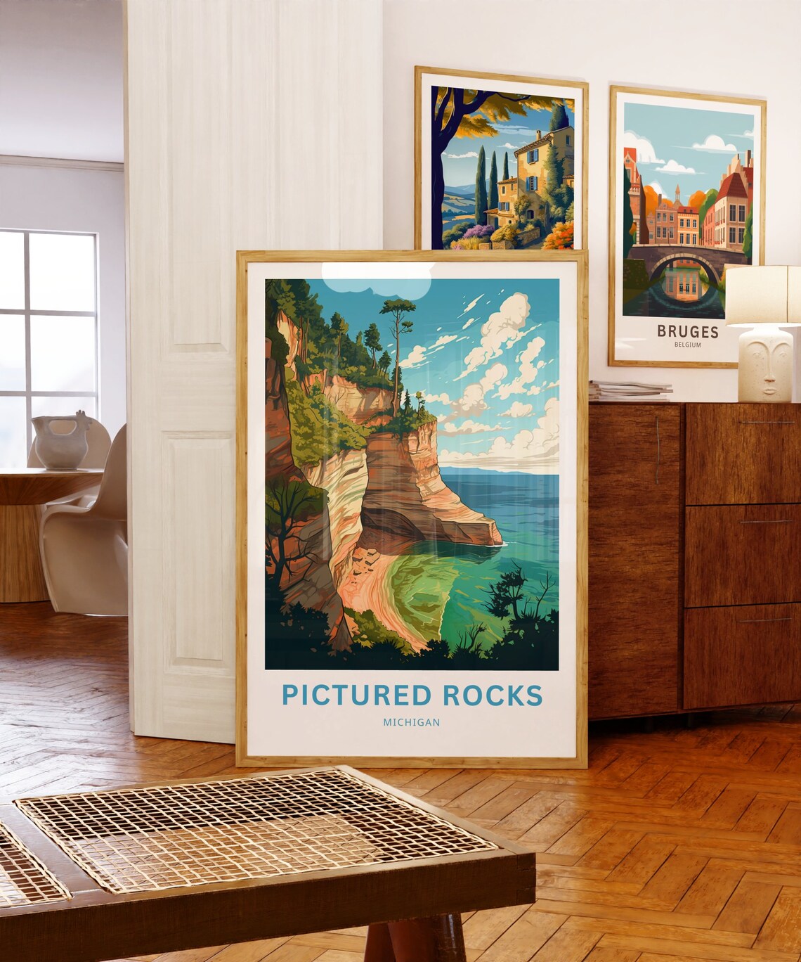 Pictured Rocks Travel Poster, Michigan Wall Art - Image 5