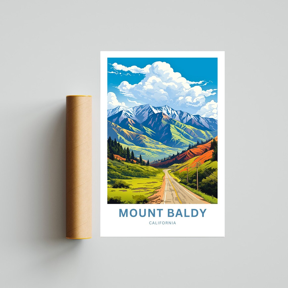 Mount Baldy California Alpine Valley Road Personalized Travel Poster - Image 3