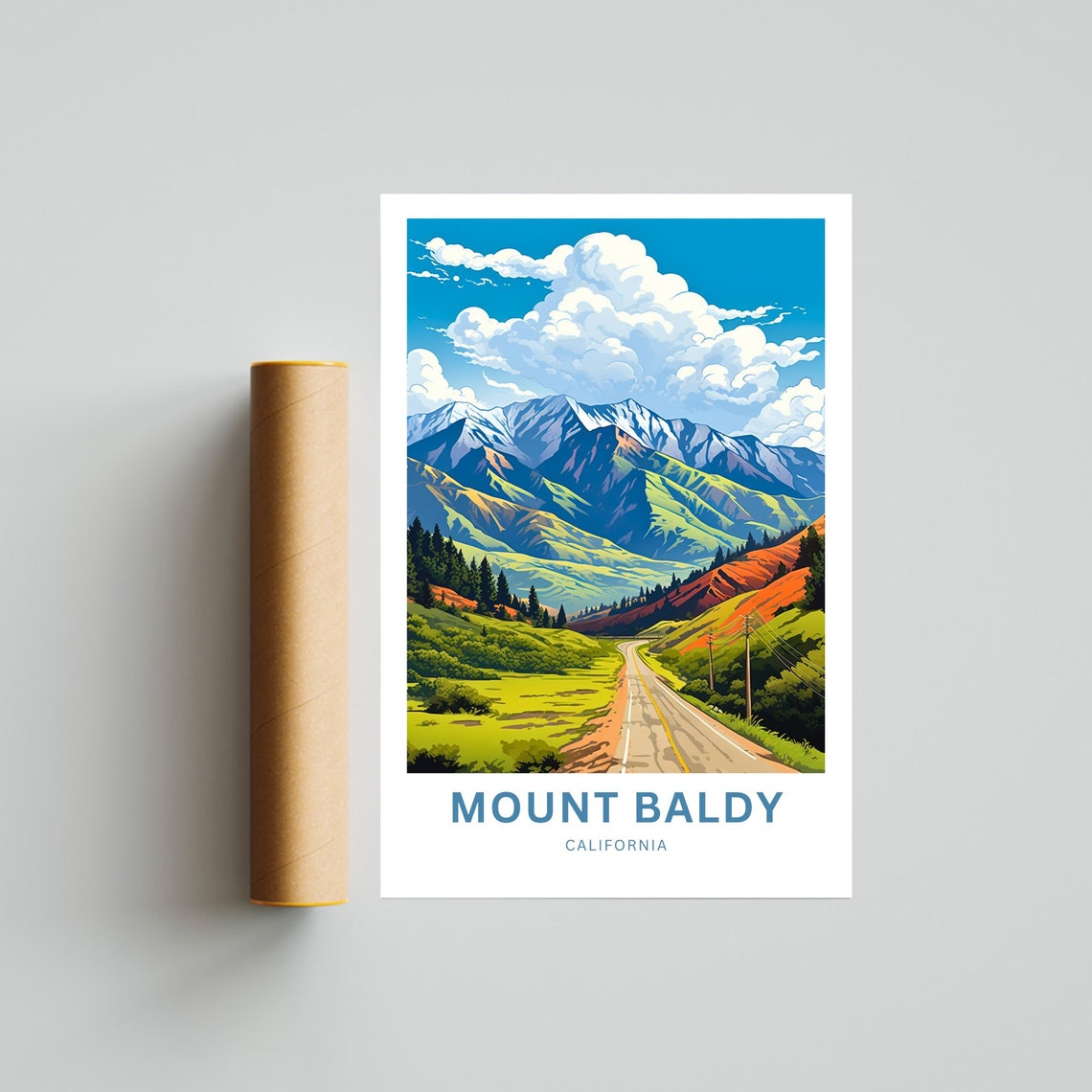 Mount Baldy California Mountain Road Alpine Valley View Poster - Image 3