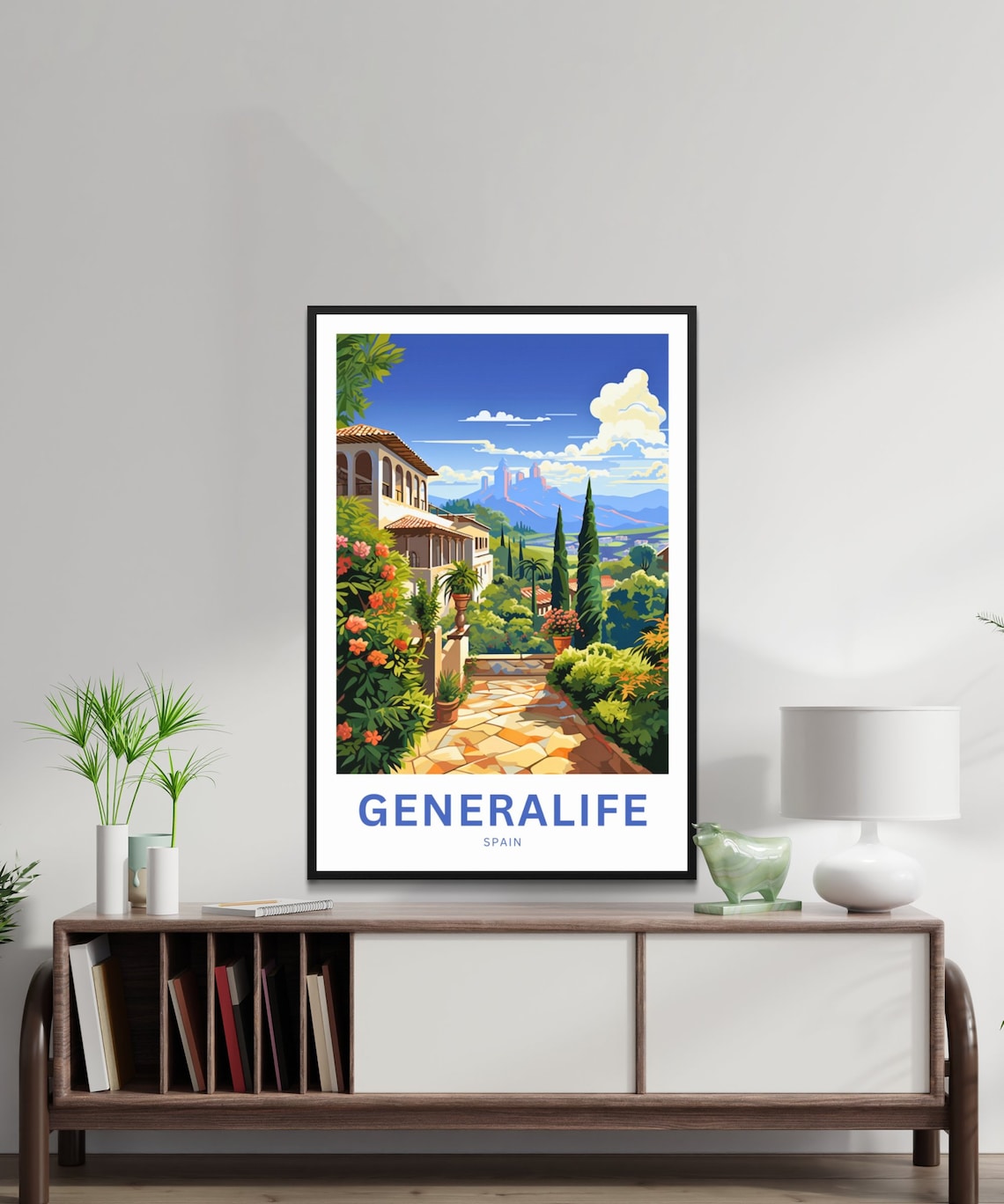 Generalife Spain Stone Path Villa View Garden Terrace Travel Poster - Image 2
