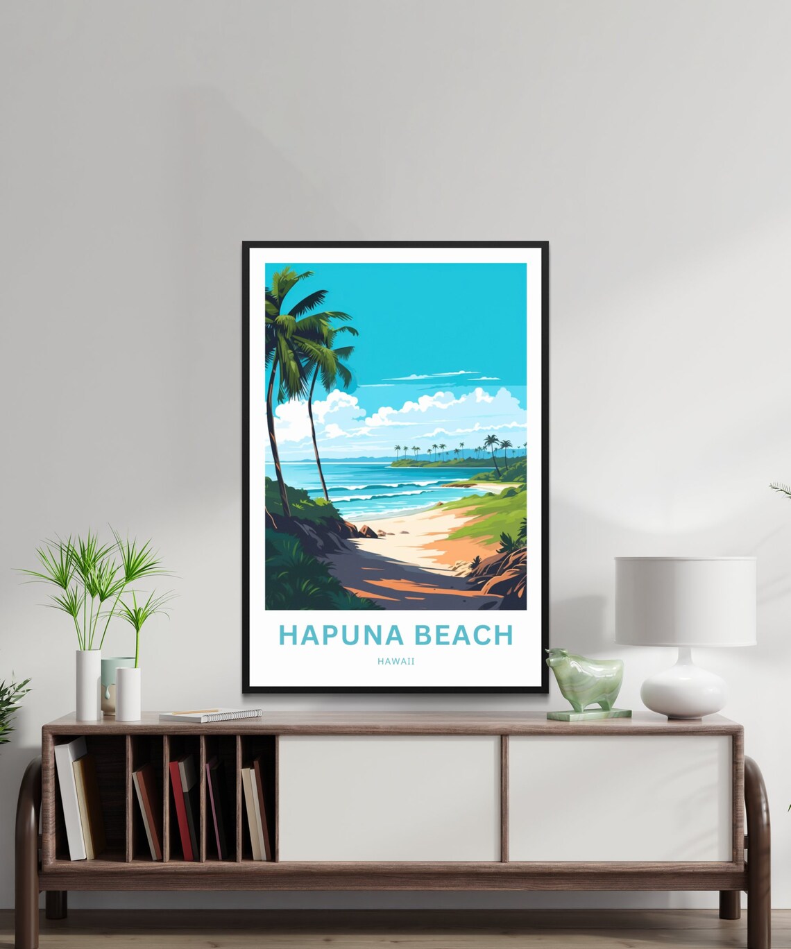 Hapuna Beach Travel Poster, Hawaii Wall Art - Image 2