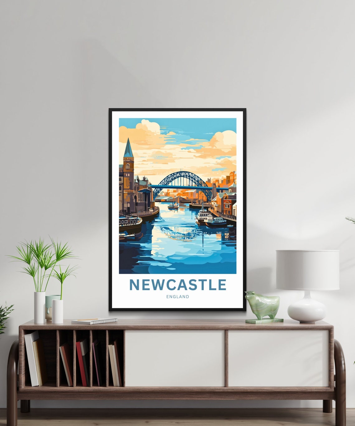Newcastle Personalized England Golden Tyne Bridge Sunset Poster - Image 2