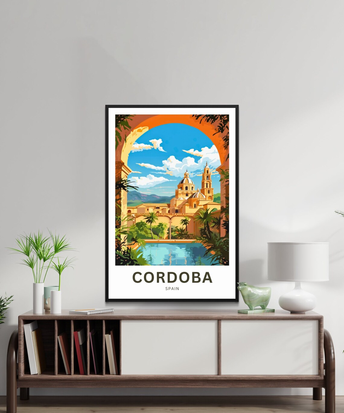 Cordoba Spain Mosque Cathedral Arch Garden Vintage Travel Poster - Image 2