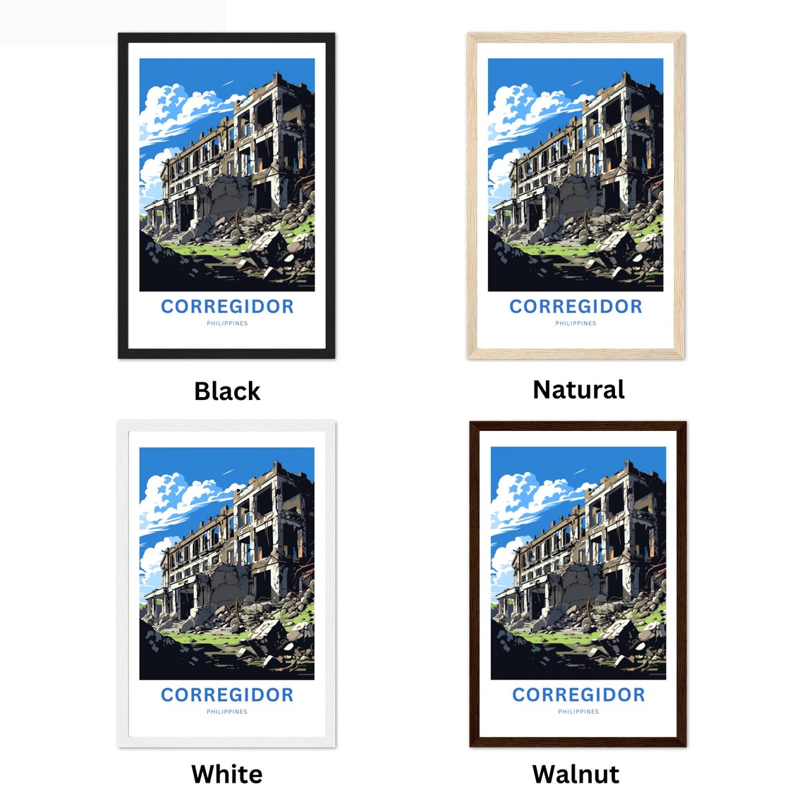 Corregidor Philippines Historic Ruins Landmark Personalized Art Poster - Image 2