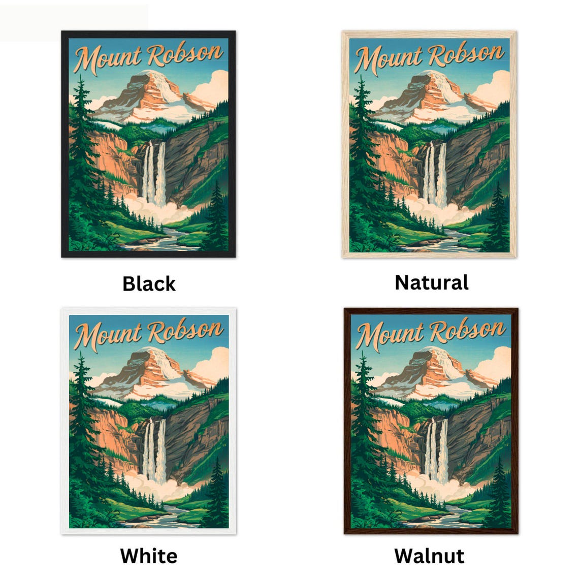 Mount Robson Canada Snowy Peak Waterfalls Retro Travel Poster Art - Image 4