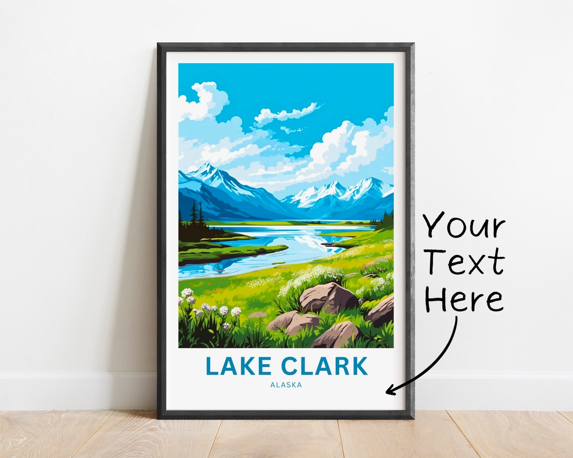 Lake Clark Alaska Meadow Lake Wilderness Personalized Poster