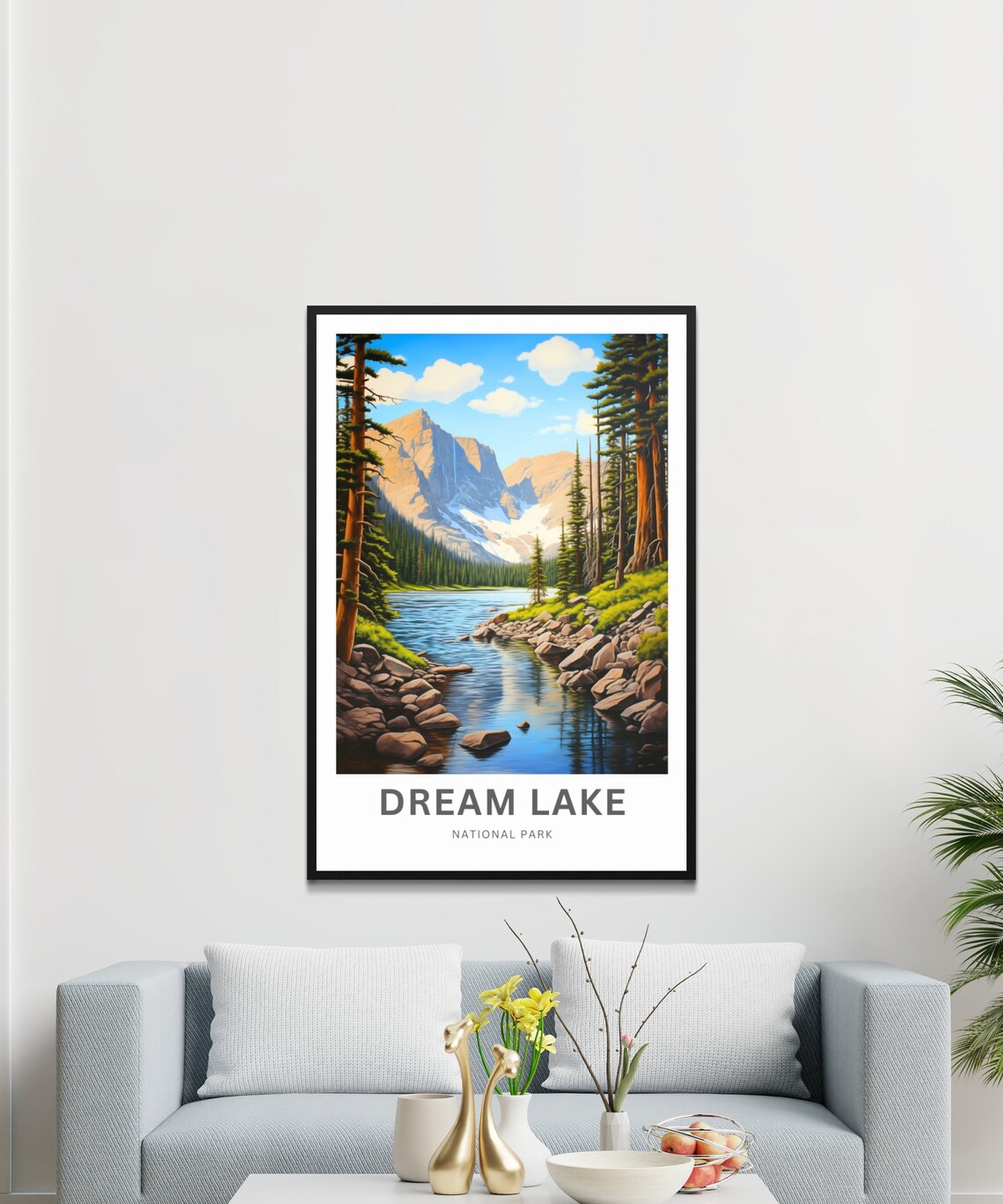 Dream Lake National Park Alpine View Personalized Travel Poster - Image 3