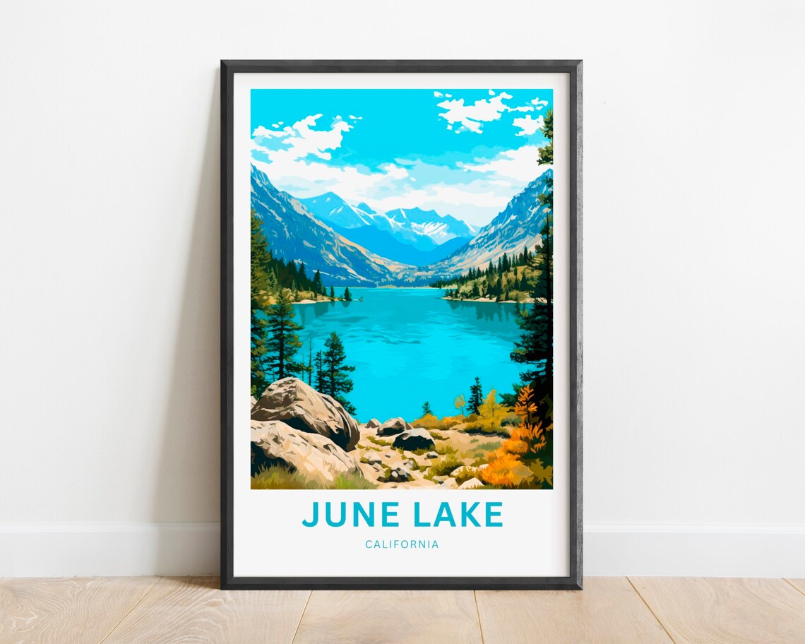 June Lake California Turquoise Lake Peak Vista Travel Poster