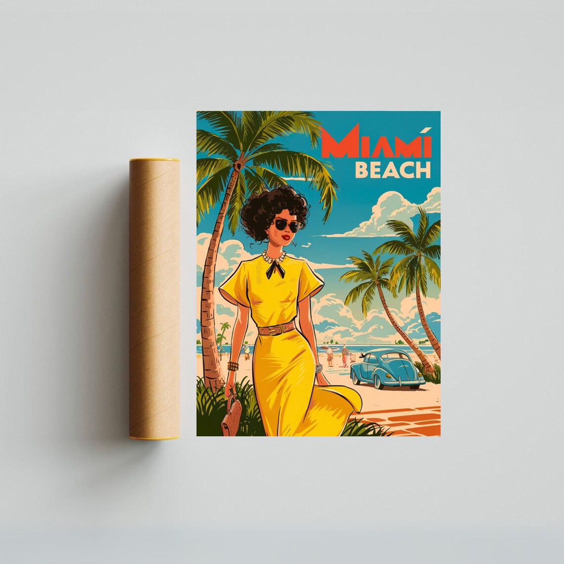 Miami Vintage Travel Poster, Florida Wall Art Print - Image 2