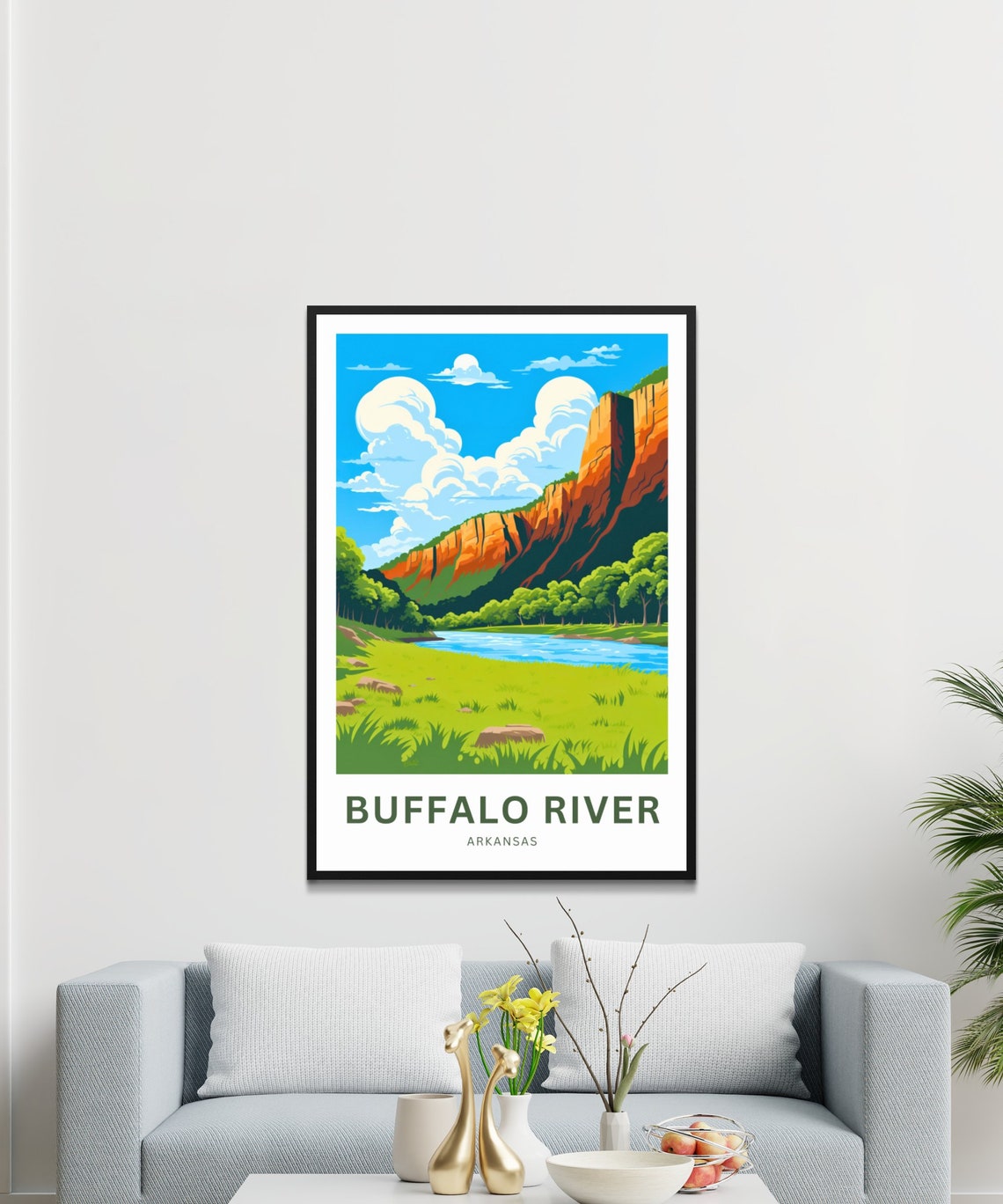 Buffalo River Travel Print Buffalo River Poster Arkansas Wall Art Framed Present Gift Arkansas Present - Image 3