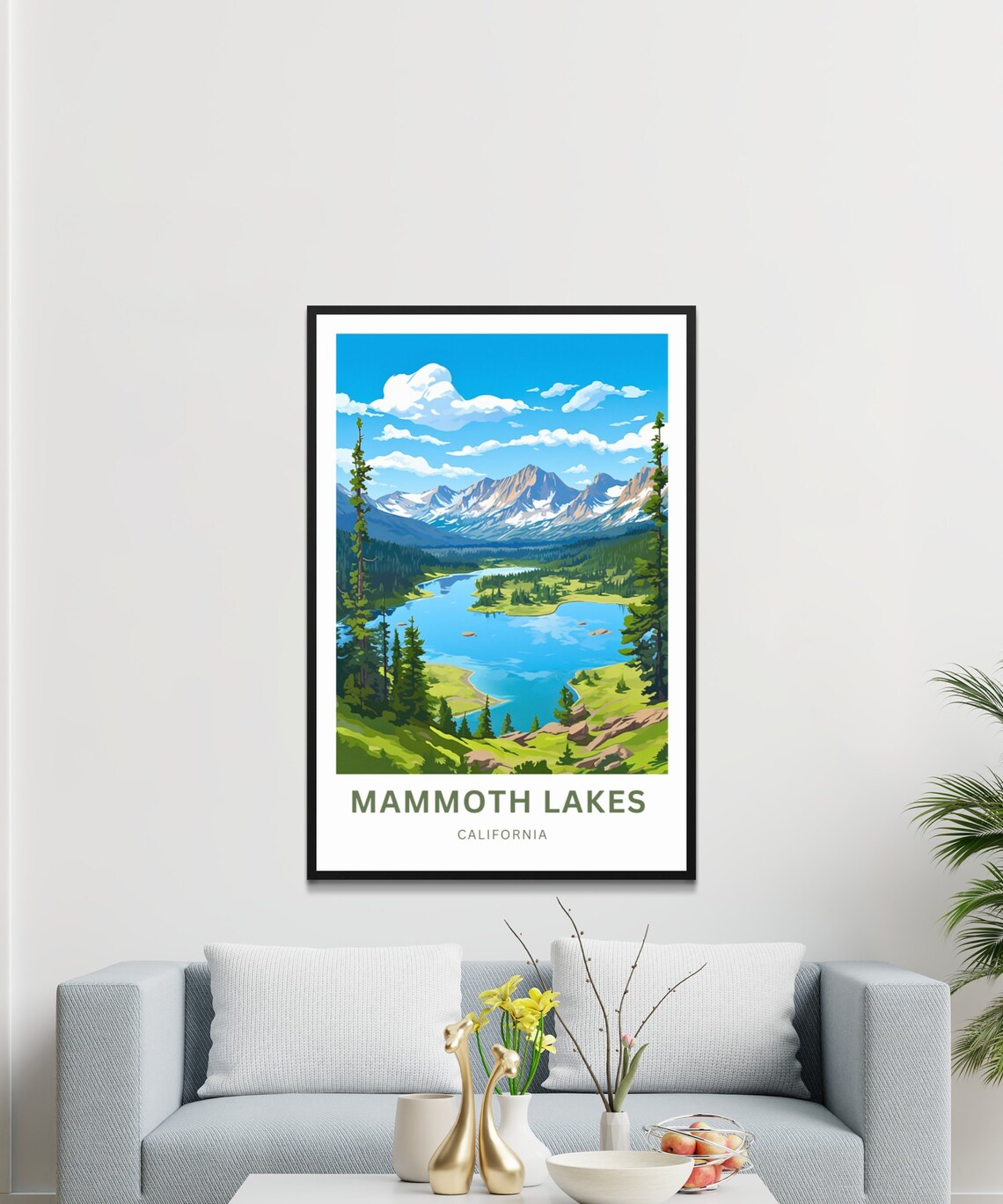 Mammoth Lakes California Blue Lake and Snowy Peaks Pines Poster - Image 3