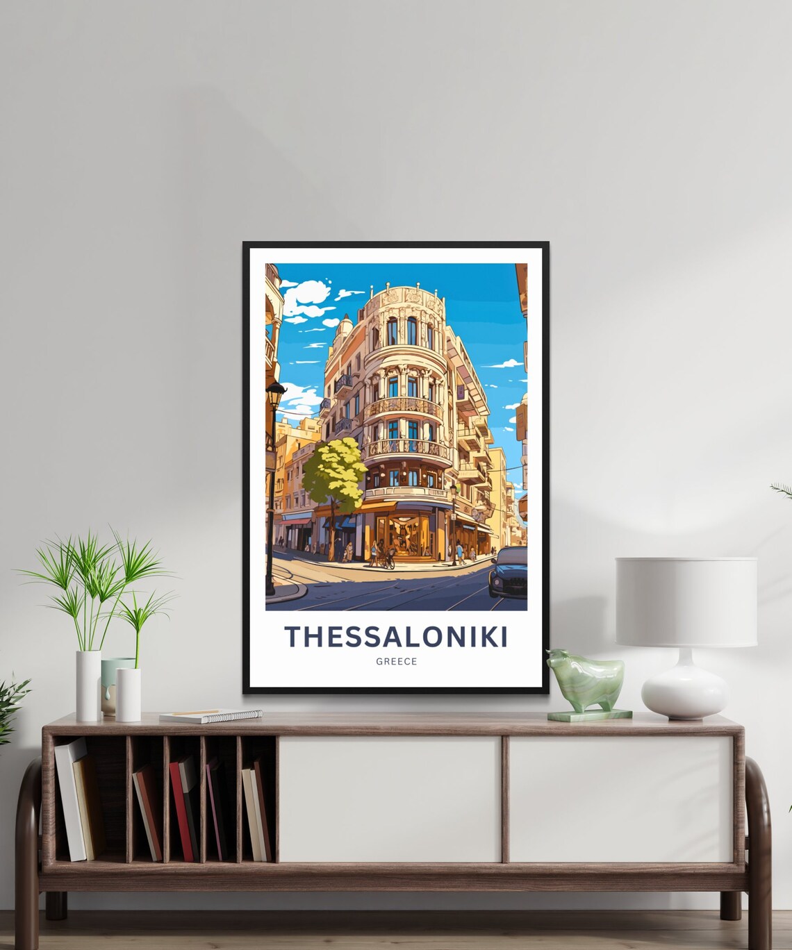 Personalized Thessaloniki Greece Historic Street Corner Travel Poster - Image 2