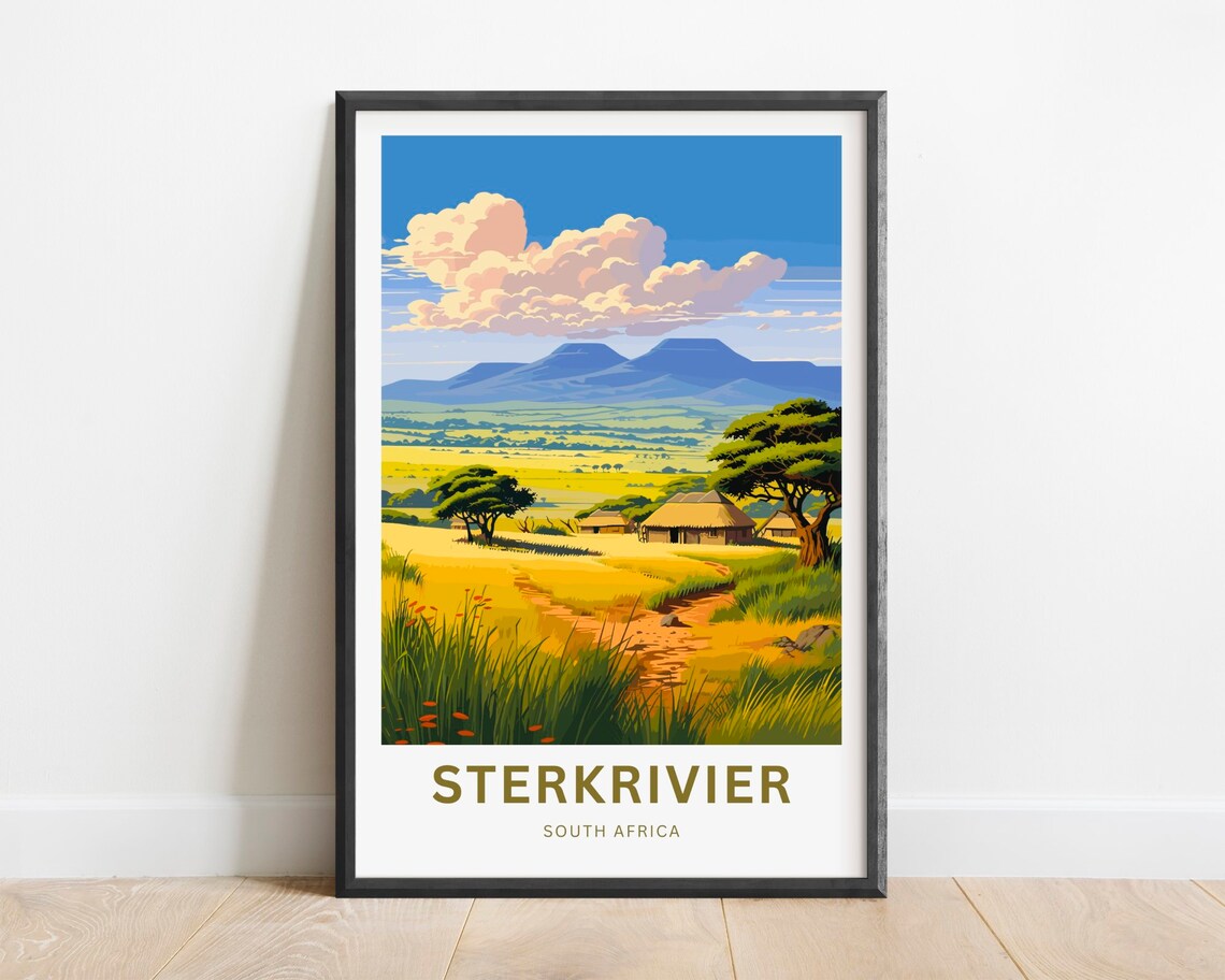 Sterkrivier South Africa Savanna Homestead Scenic Travel Poster