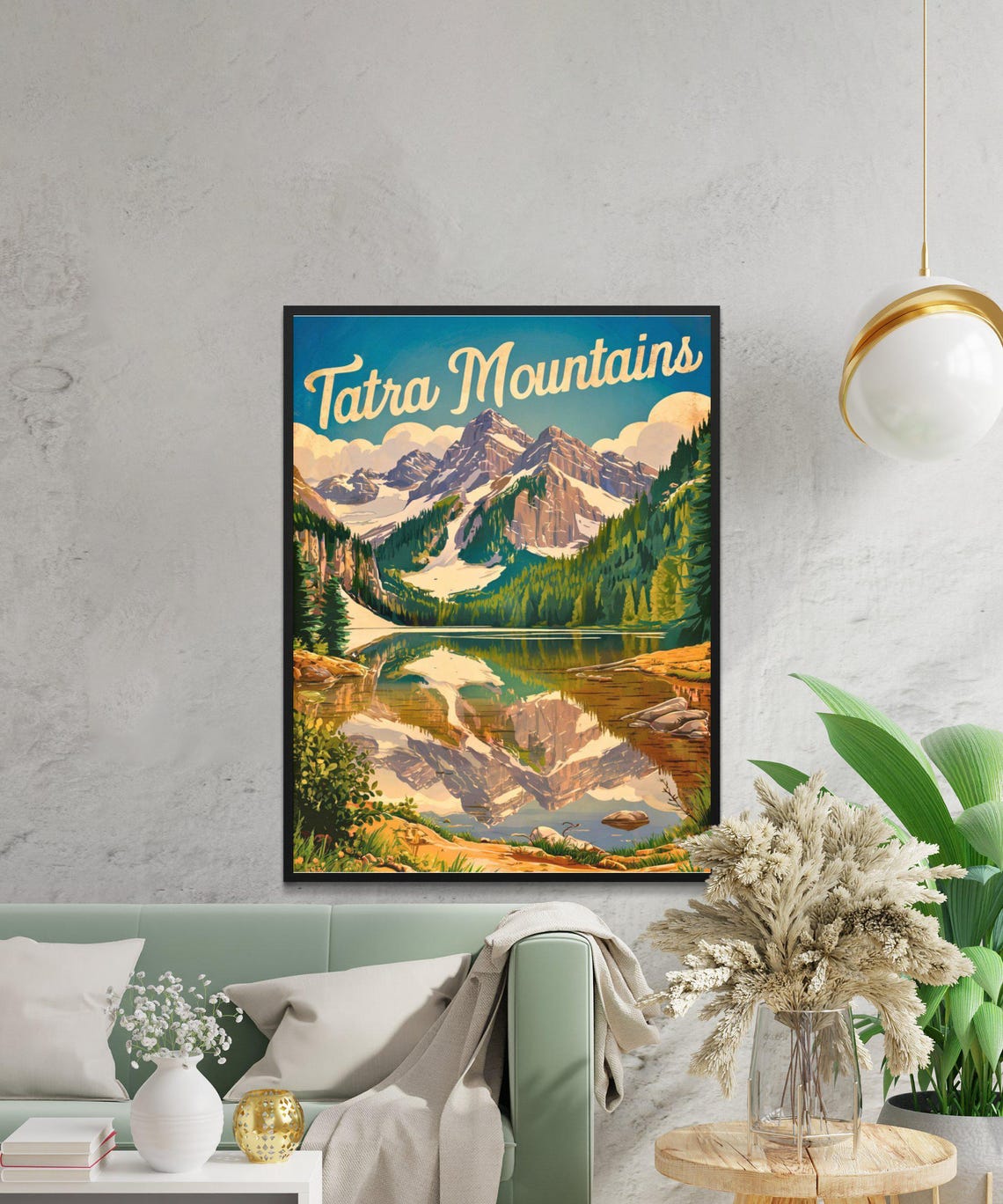 Tatra Mountains Poland Retro Mountain Lake Poster Alpine Summit Scene - Image 3
