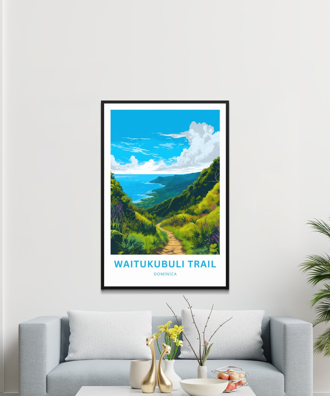 Waitukubuli Trail Travel Print Waitukubuli Trail Poster Dominica Wall Art Framed Present Gift Dominica Present - Image 3