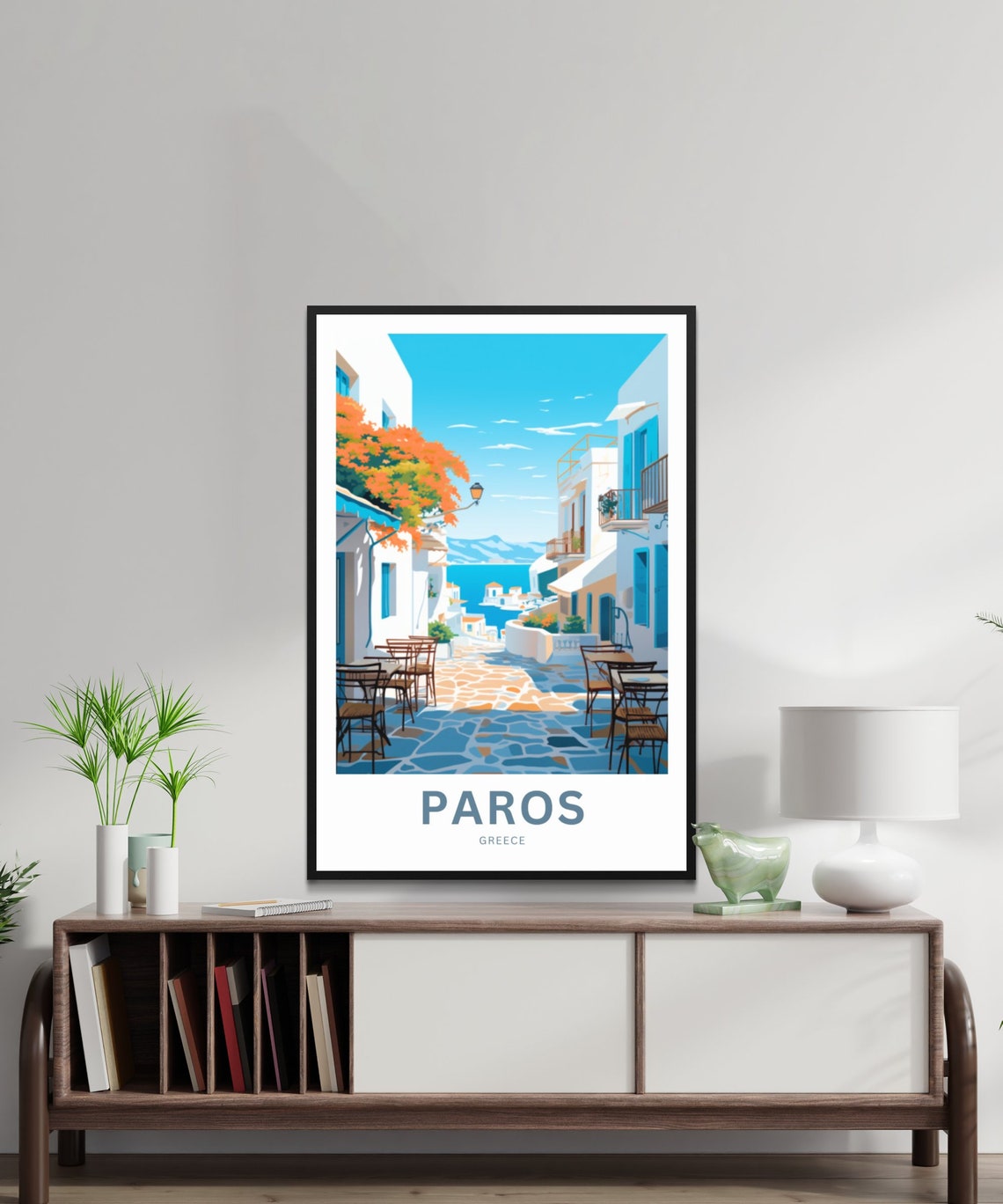 Paros Greece Whitewashed Alley Aegean Island Cyclades Travel Poster - Image 2