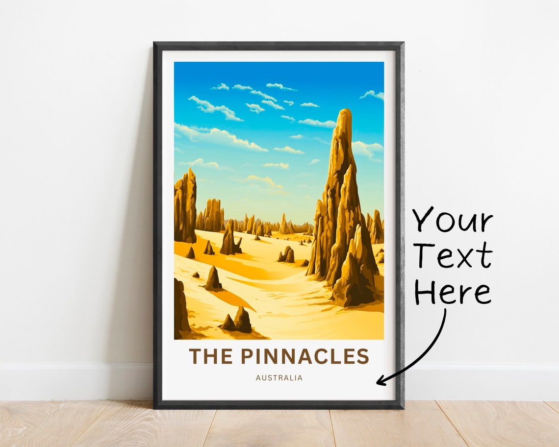 The Pinnacles Australia Limestone Pillars Custom Travel Poster