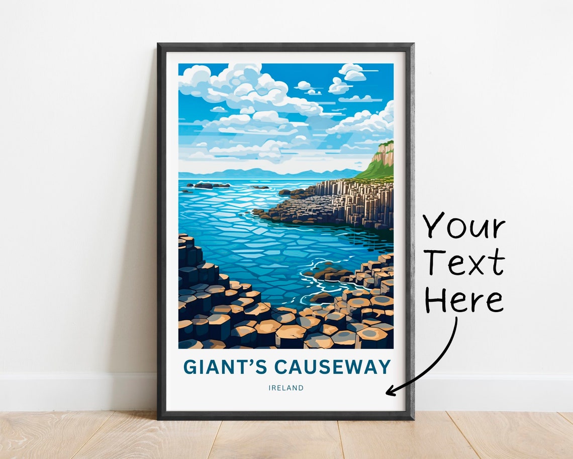 Giant's Causeway Ireland Hexagonal Basalt Columns Coast Custom Poster
