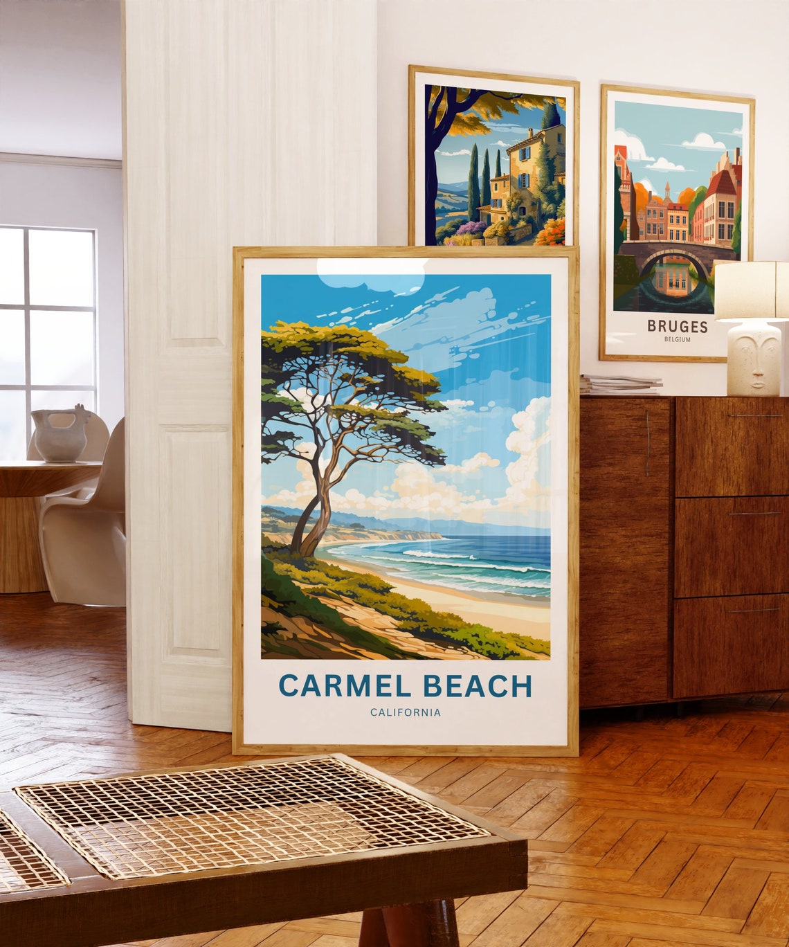 Carmel Beach California Dunes Shore Cypress Tree Ocean Poster - Image 5