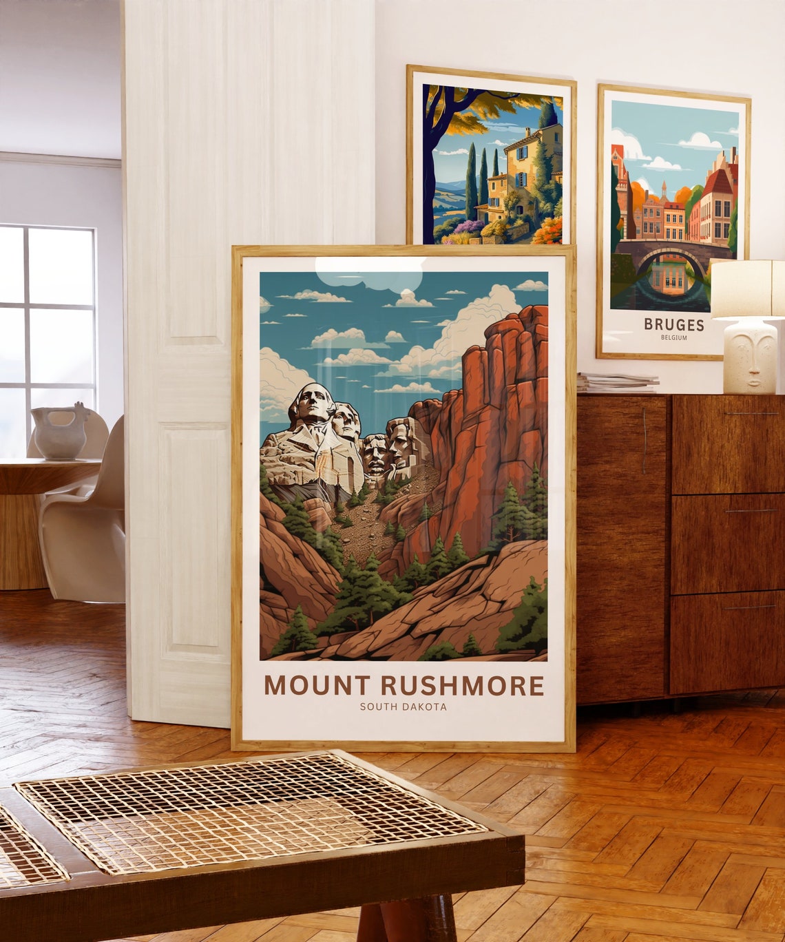 Mount Rushmore South Dakota Red Rock Personalized Travel Poster - Image 5